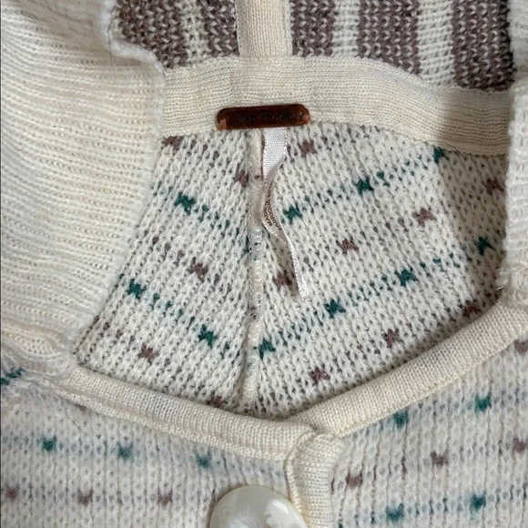 Free People Cozy Cream Hooded Cardigan Sweater - Picture 5 of 9